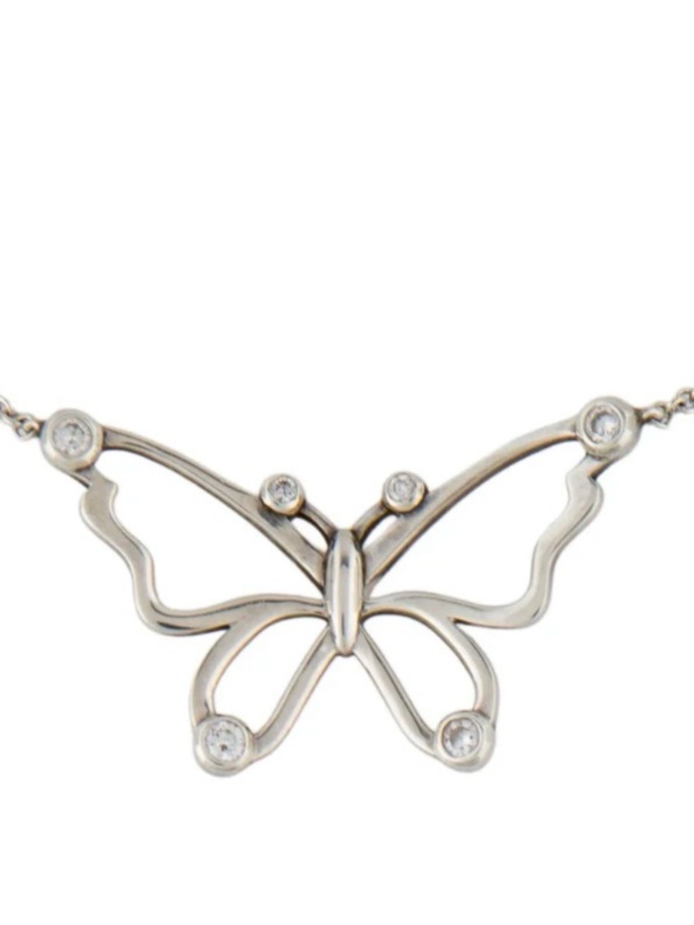Tiffany & Co. Diamond Butterfly Pendant Necklace
